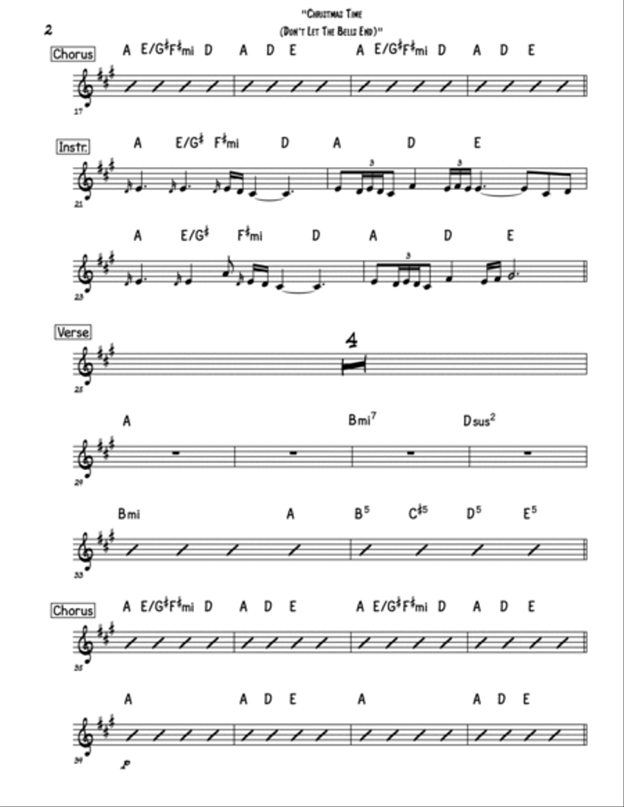 Christmas Time (don't Let The Bells End) Voice scores gallery preview page 2