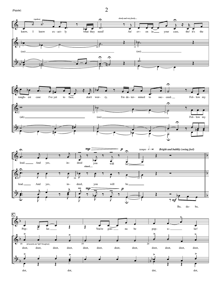 Popular Song Popular Song SSAA scores gallery preview page 2