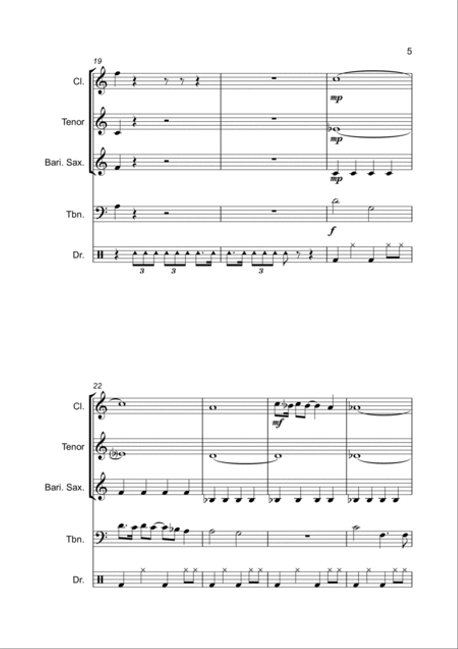 Paddington Bear Theme Clarinet scores gallery preview page 5