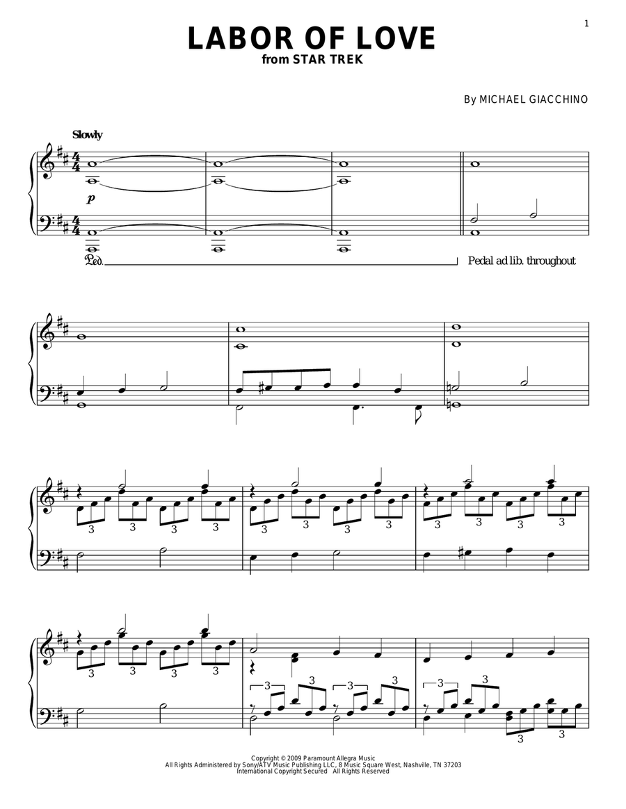 Labor Of Love Piano Solo scores gallery preview page 1