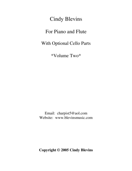Cindy Blevins for Piano, Flute and Cello, Vol. 2 image number null