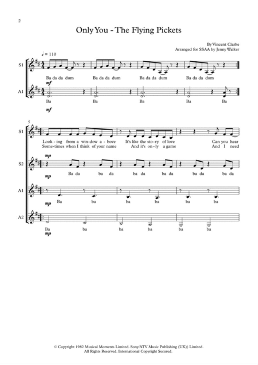 Only You SSA scores gallery preview page 2