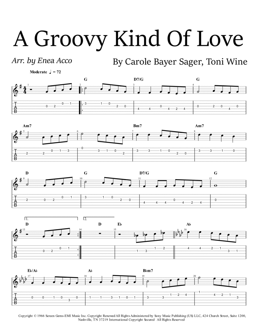 A Groovy Kind Of Love Piano scores gallery preview page 1