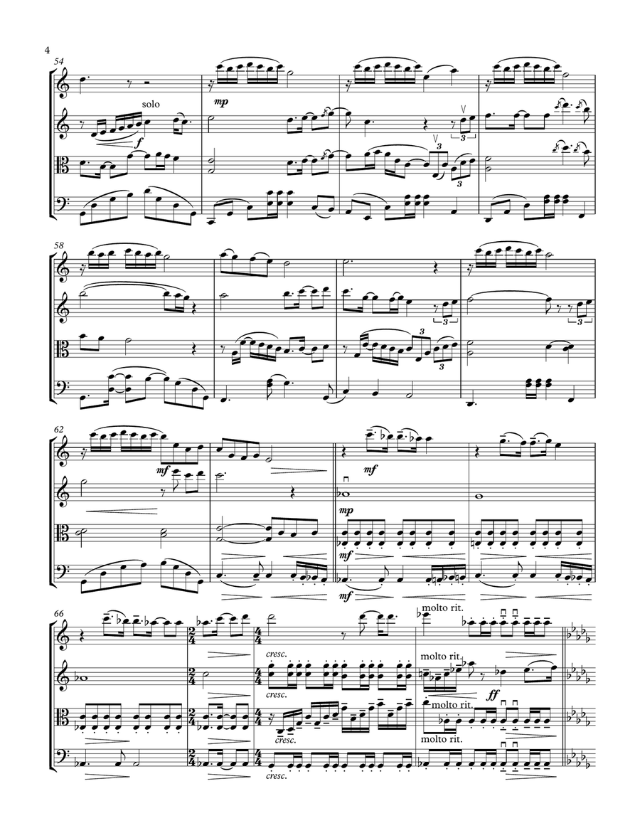 One Moment In Time String Quartet scores gallery preview page 4
