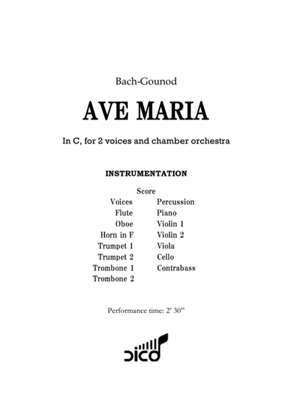 Ave Maria (Gounod) in C - for 2 voices & orchestra image number null