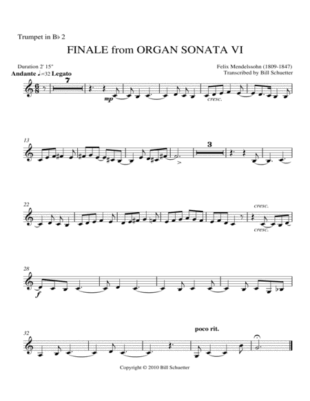 Finale from Organ Sonata Vi image number null
