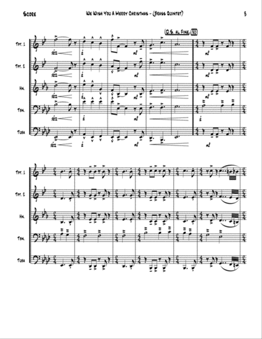 We Wish You A Merry Christmas Brass Ensemble scores gallery preview page 4