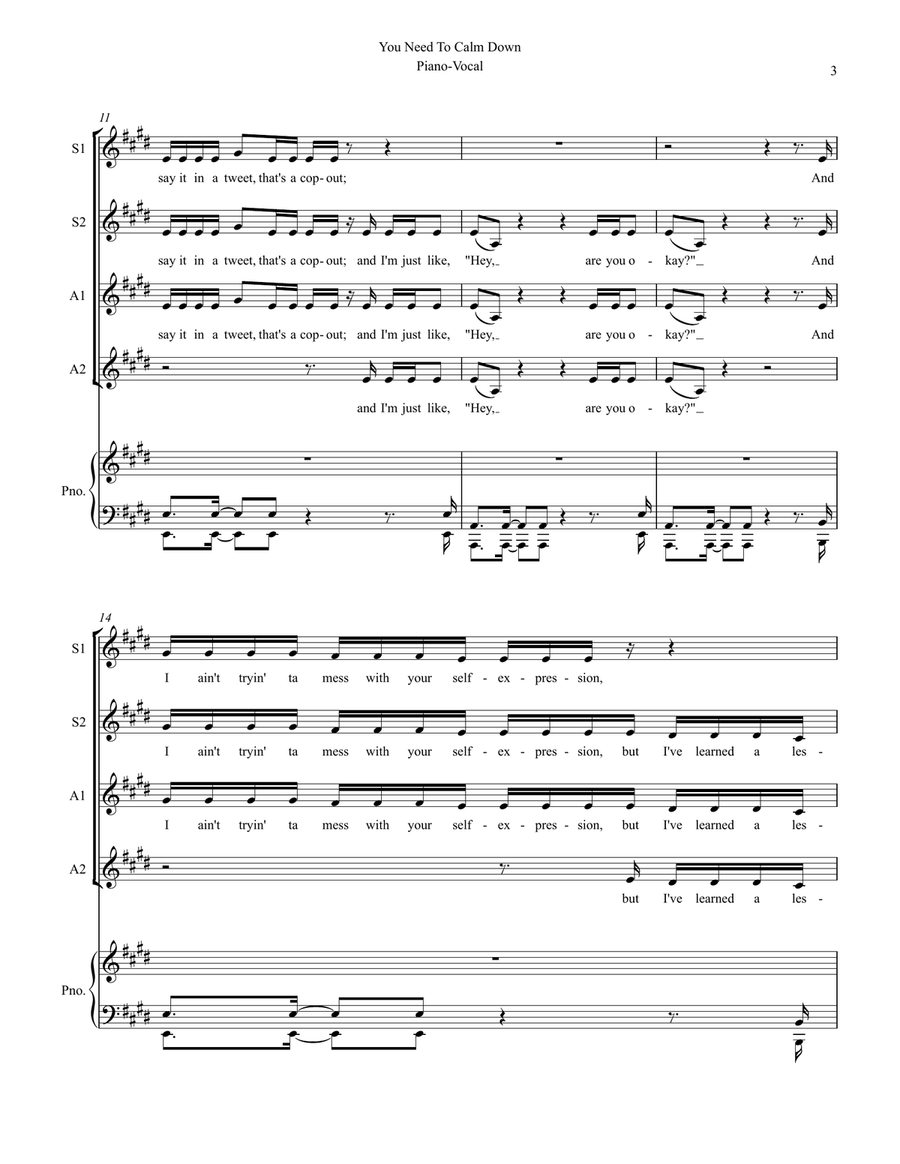 You Need To Calm Down SSAA scores gallery preview page 3