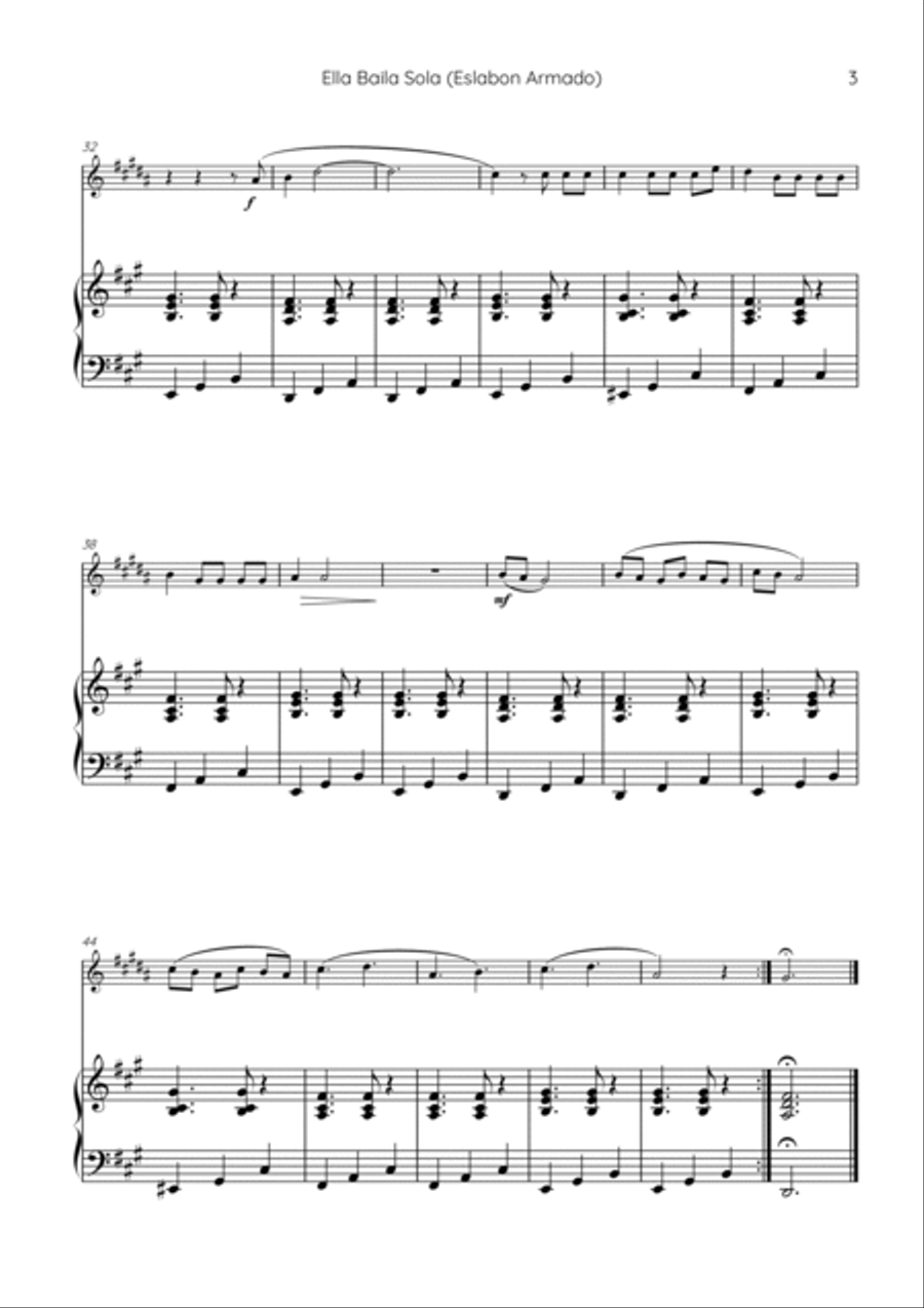 Ella Baila Sola B-Flat Trumpet scores gallery preview page 3