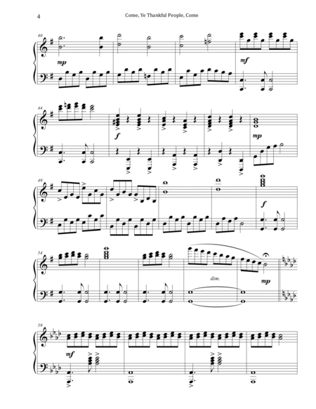 Come, Ye Thankful People, Come (Piano Arrangement) image number null