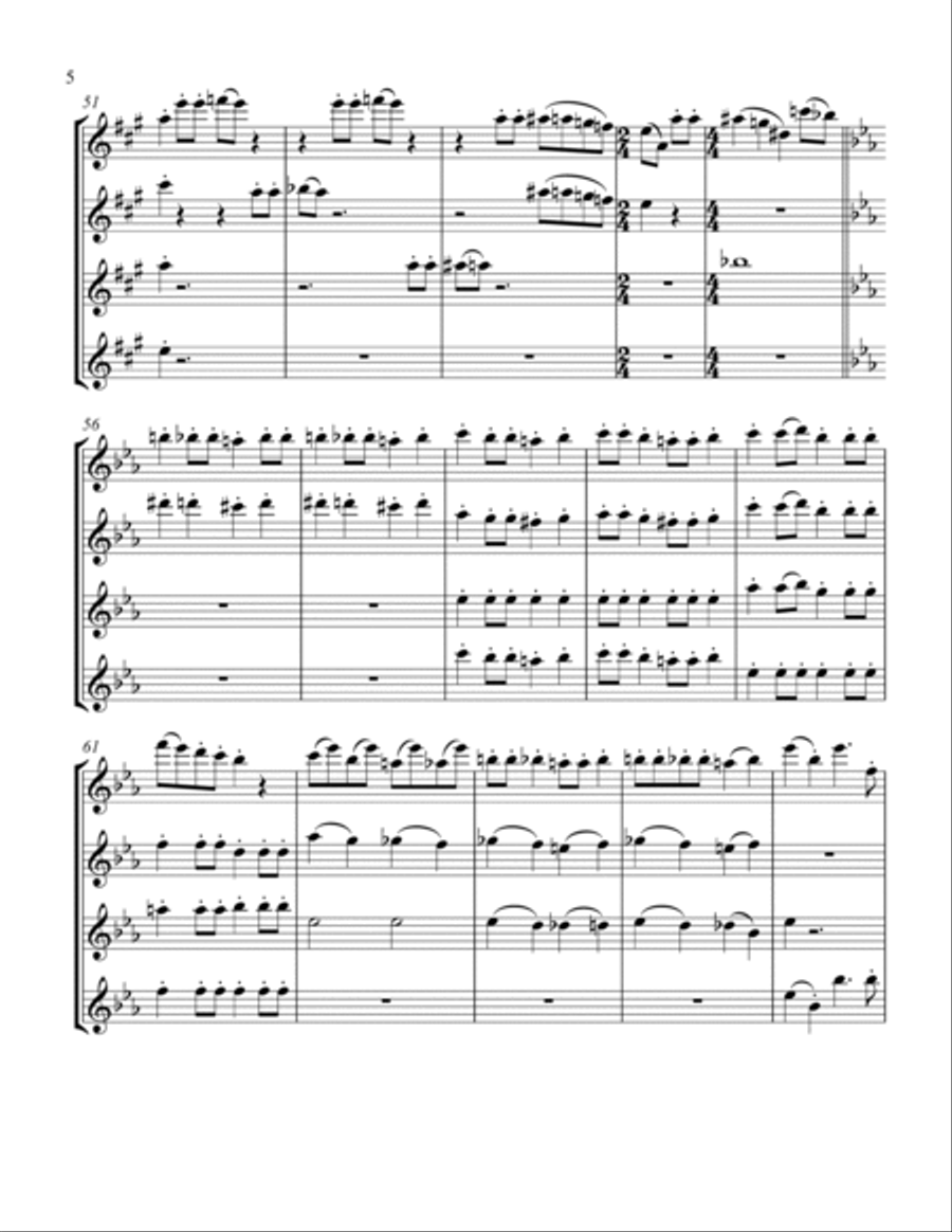 Bohemian Rhapsody Flute Quartet scores gallery preview page 6