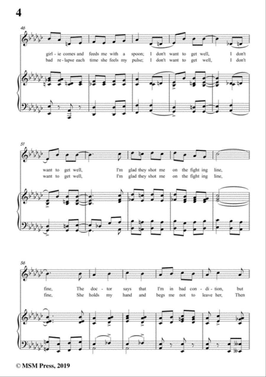 Harry Jentes-I Don't Want To Get Well,in G flat Major,for Voice&Piano Voice scores gallery preview page 6