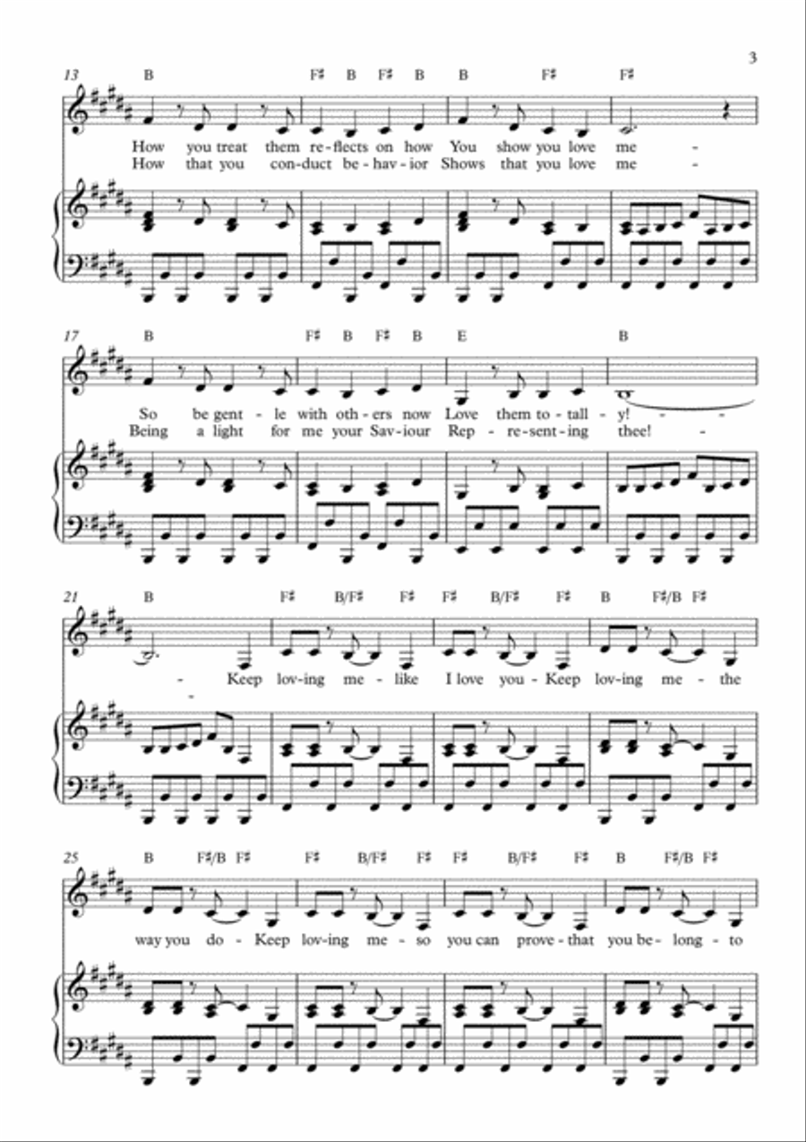 Keep Loving Me! Keep Loving Me! Voice scores gallery preview page 3