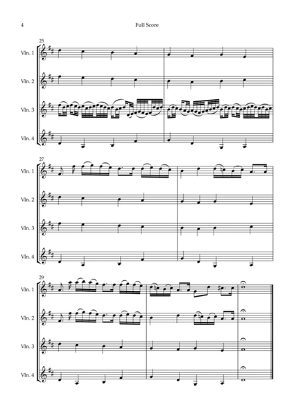 Canon - Johann Pachelbel (Wedding/Reduced Version) for Violin Quartet image number null