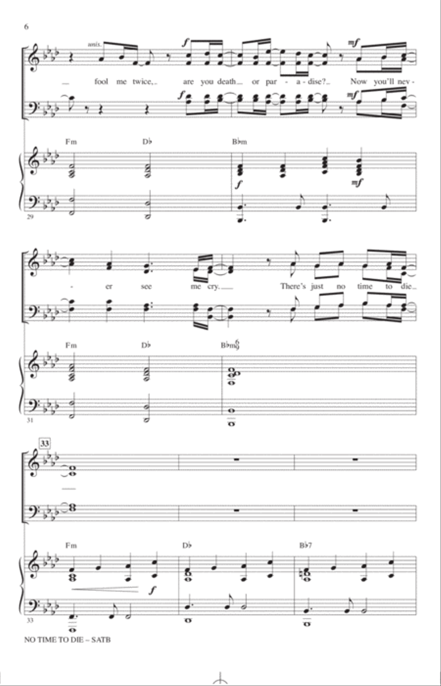No Time To Die (arr. Mark Brymer) 4-Part scores gallery preview page 5