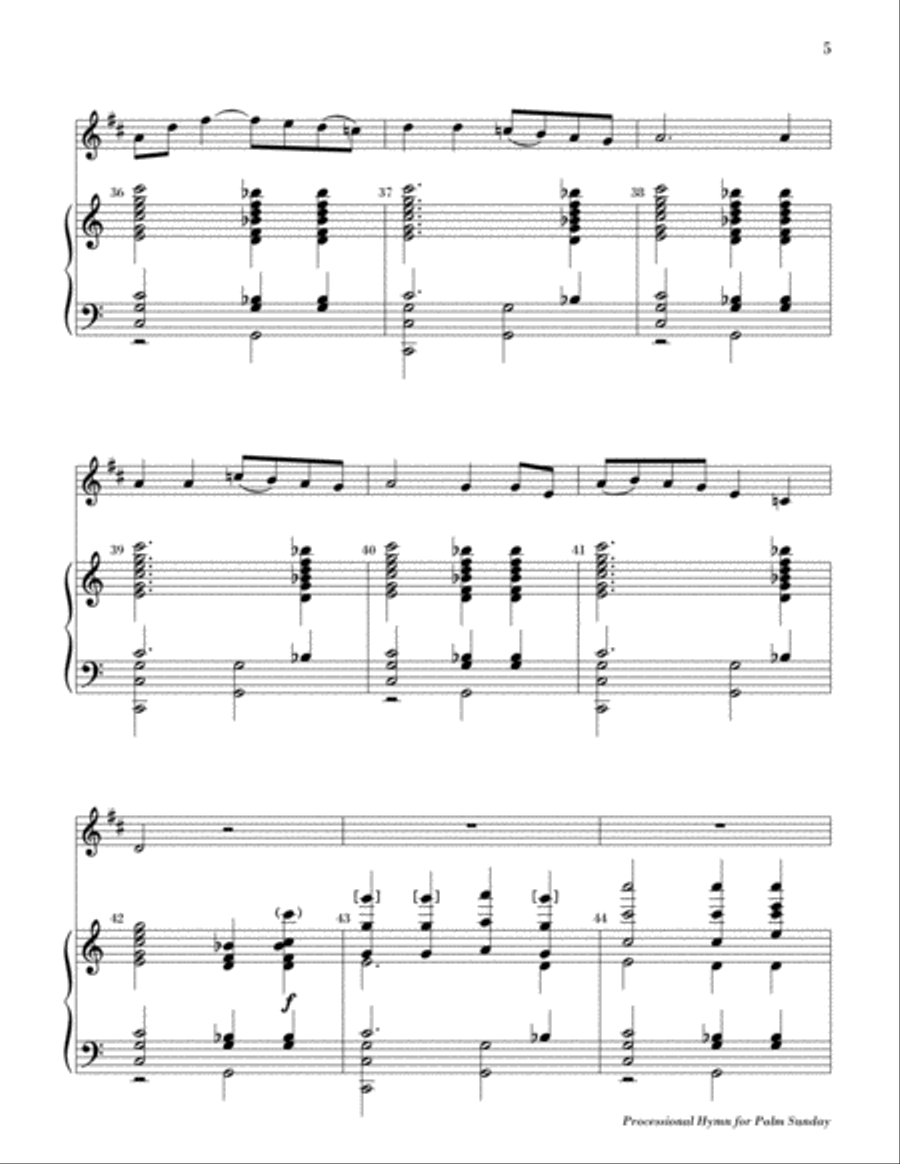 Processional Hymn for Palm Sunday 5-Octaves scores gallery preview page 5