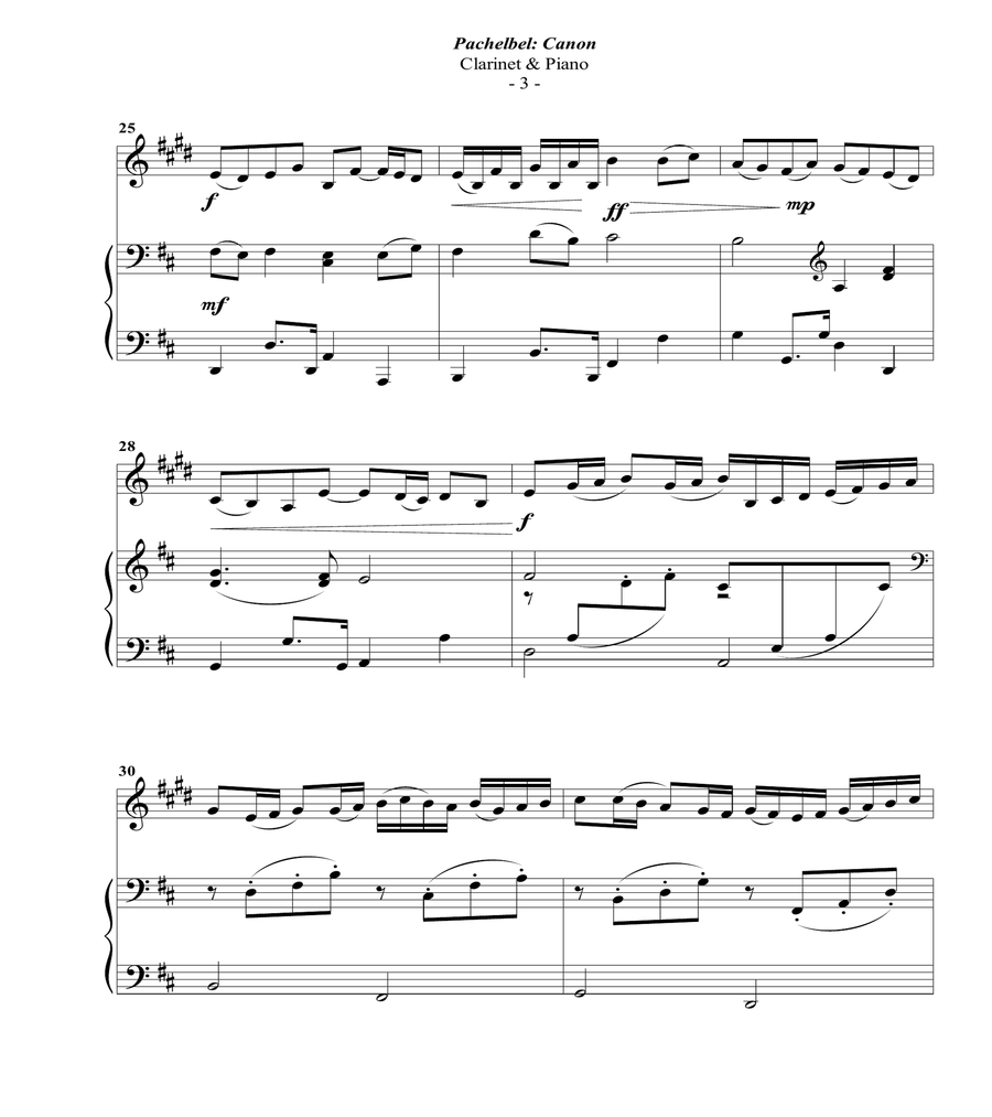 Pachelbel: Canon for Clarinet & Piano image number null
