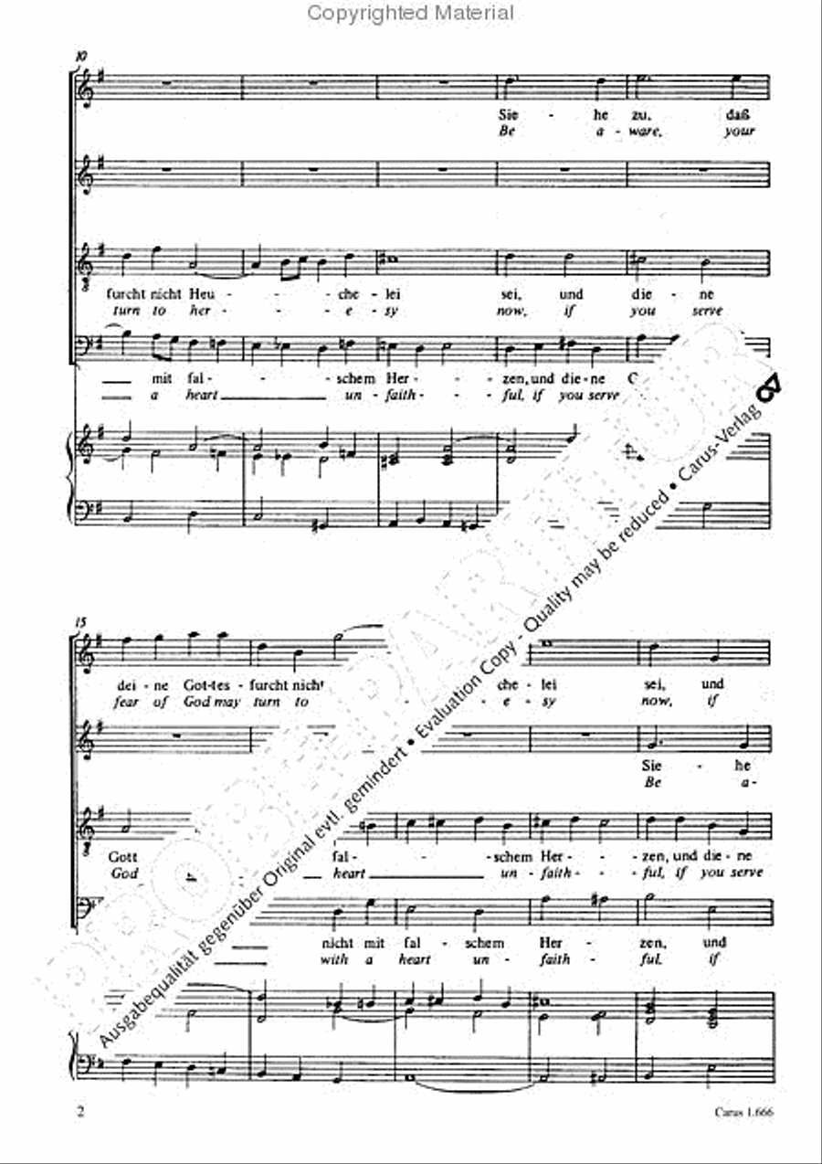 Be aware, your fear of God may turn to heresy (Siehe zu, dass deine Gottesfurcht nicht Heuchelei sei) 4-Part scores gallery preview page 3