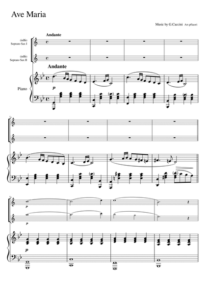 Caccini "Ave Maria" piano trio, soprano Saxduet image number null