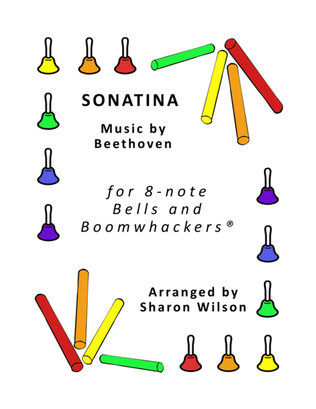 Book cover for Sonatina for 8-note Bells and Boomwhackers® (with Black and White Notes)