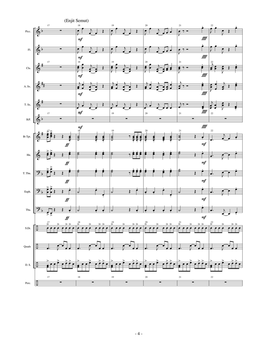 Medley of Malay Folk Tunes Concert Band scores gallery preview page 4