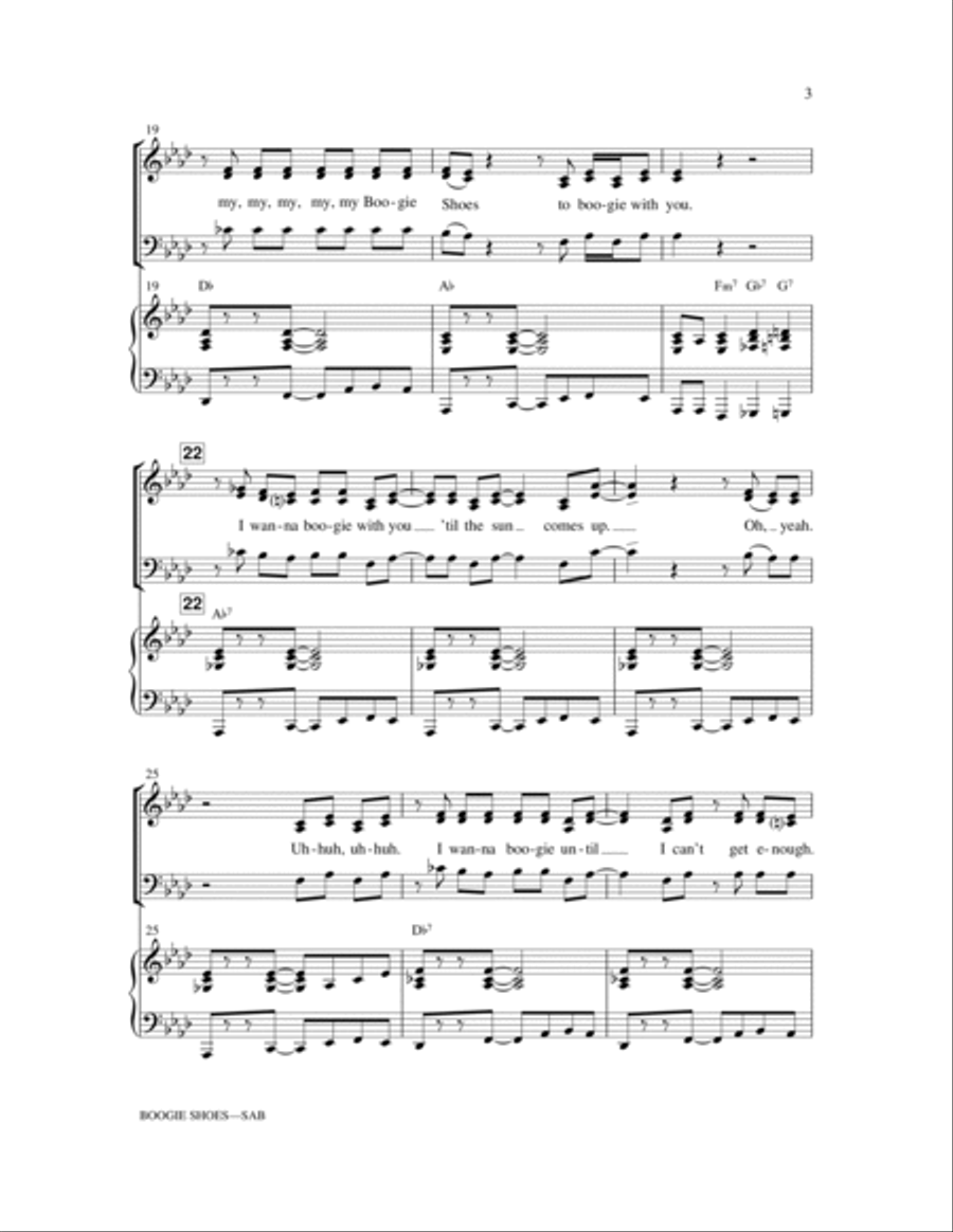 Boogie Shoes 3-Part scores gallery preview page 3