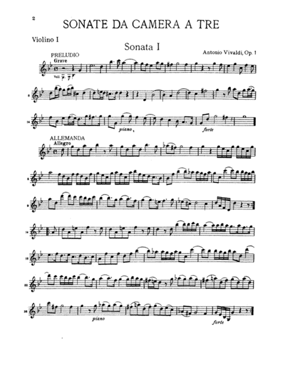 Vivaldi: Sonatas da Camera a Tre (Book I, Nos. 1-6)