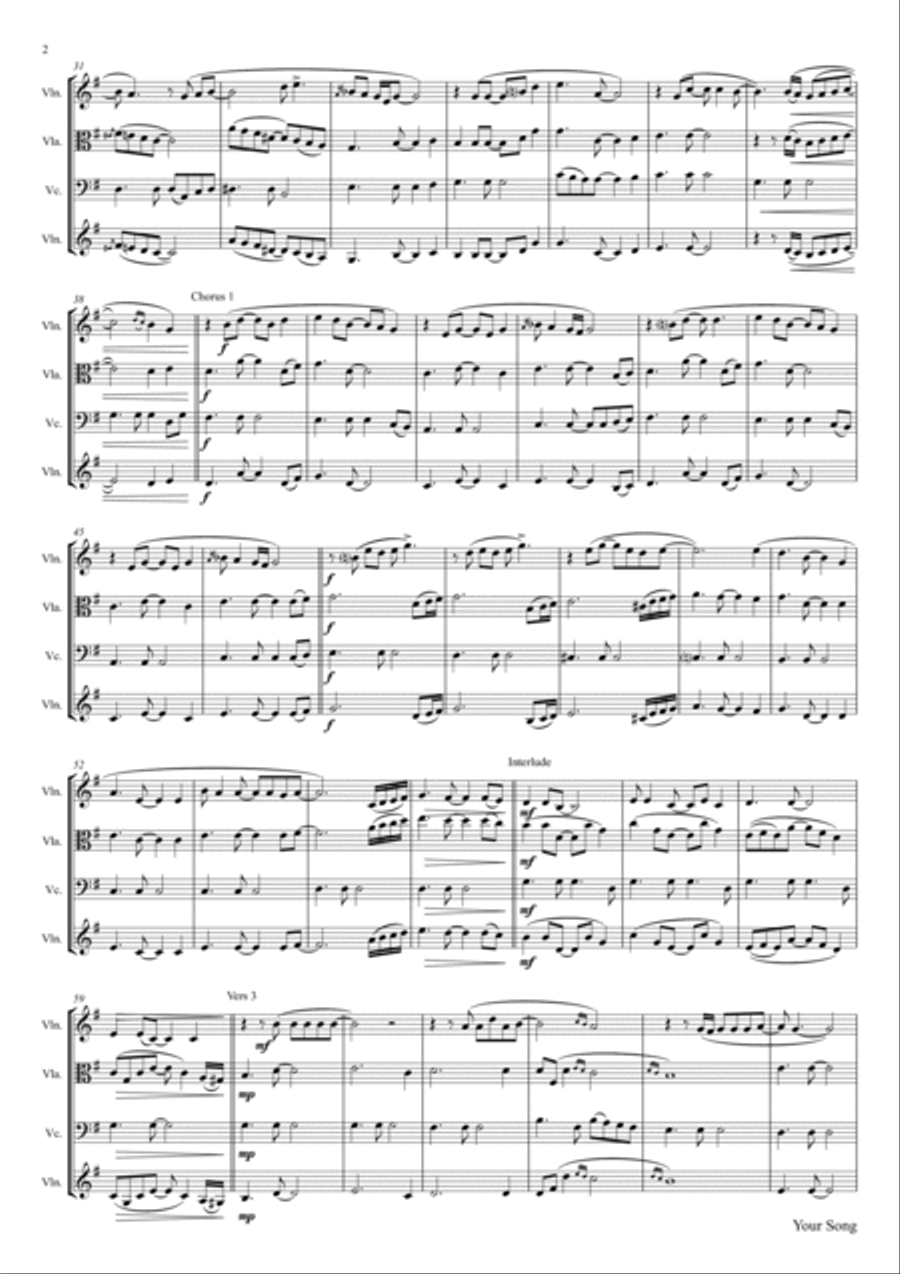 Your Song String Trio scores gallery preview page 2
