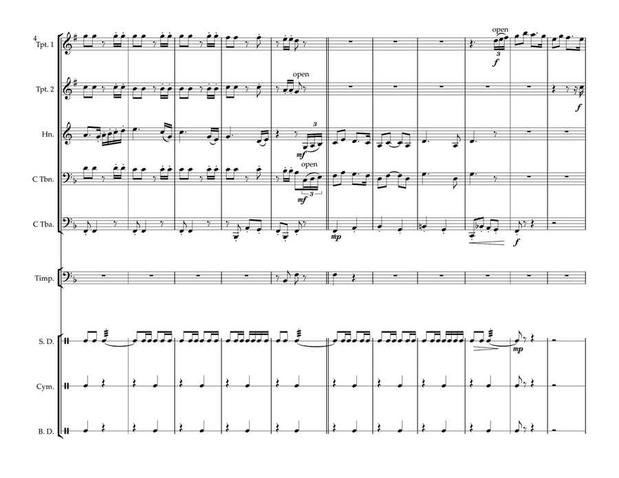 De facto Anthems of the Confederate States of America Brass Quintet scores gallery preview page 4