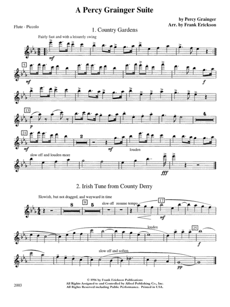 A Percy Grainger Suite: Flute