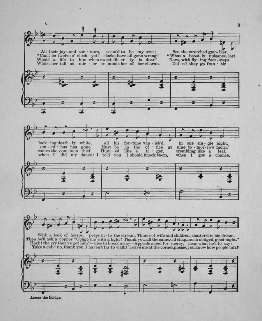 Across the Bridge. Descriptive Song Voice - Digital Sheet Music page 3