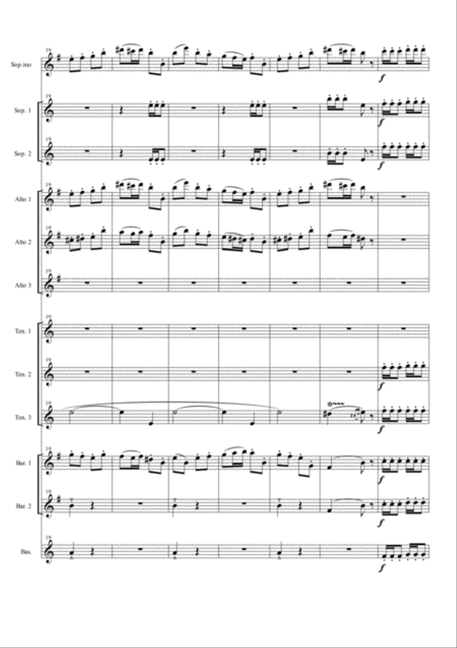 Carmen Overture (Prelude) for Saxophone Ensemble Woodwind Ensemble scores gallery preview page 4