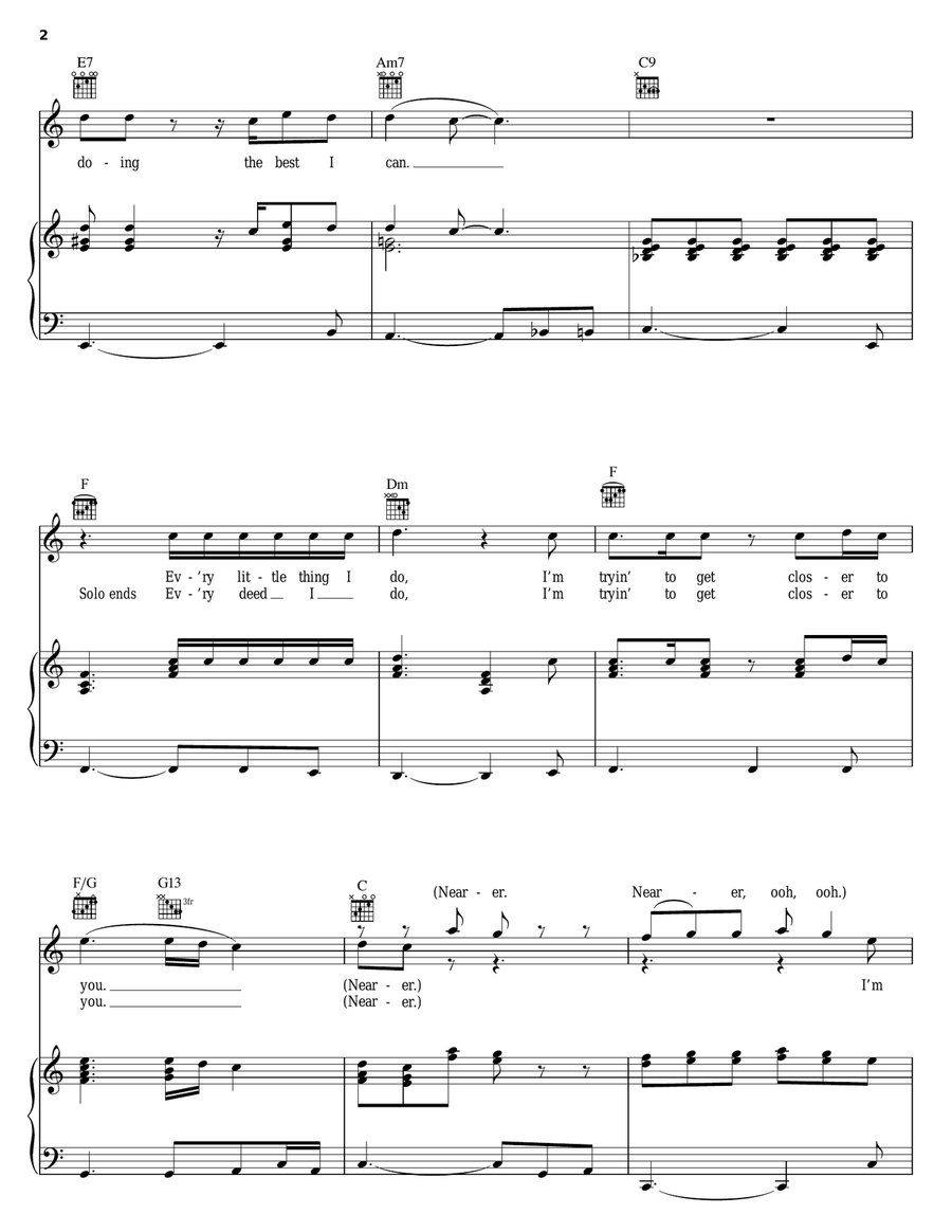 Nearer To You Nearer To You Piano, Vocal, Guitar scores gallery preview page 2