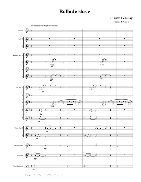 Claude Debussy – Ballade slav (Saxophone Choir + Piccolo, 2 Flutes, & Contrabassoon) image number null