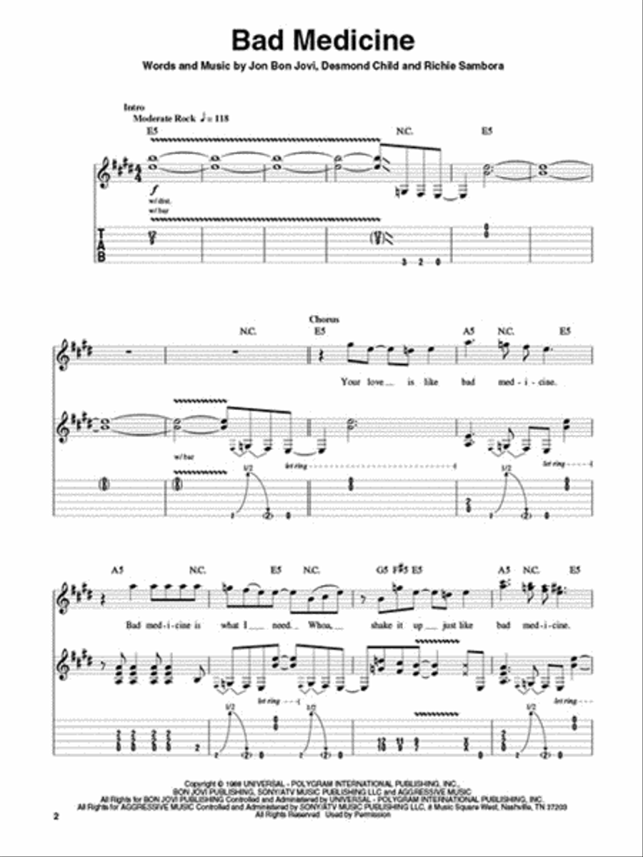 Bon Jovi Electric Guitar scores gallery preview page 3
