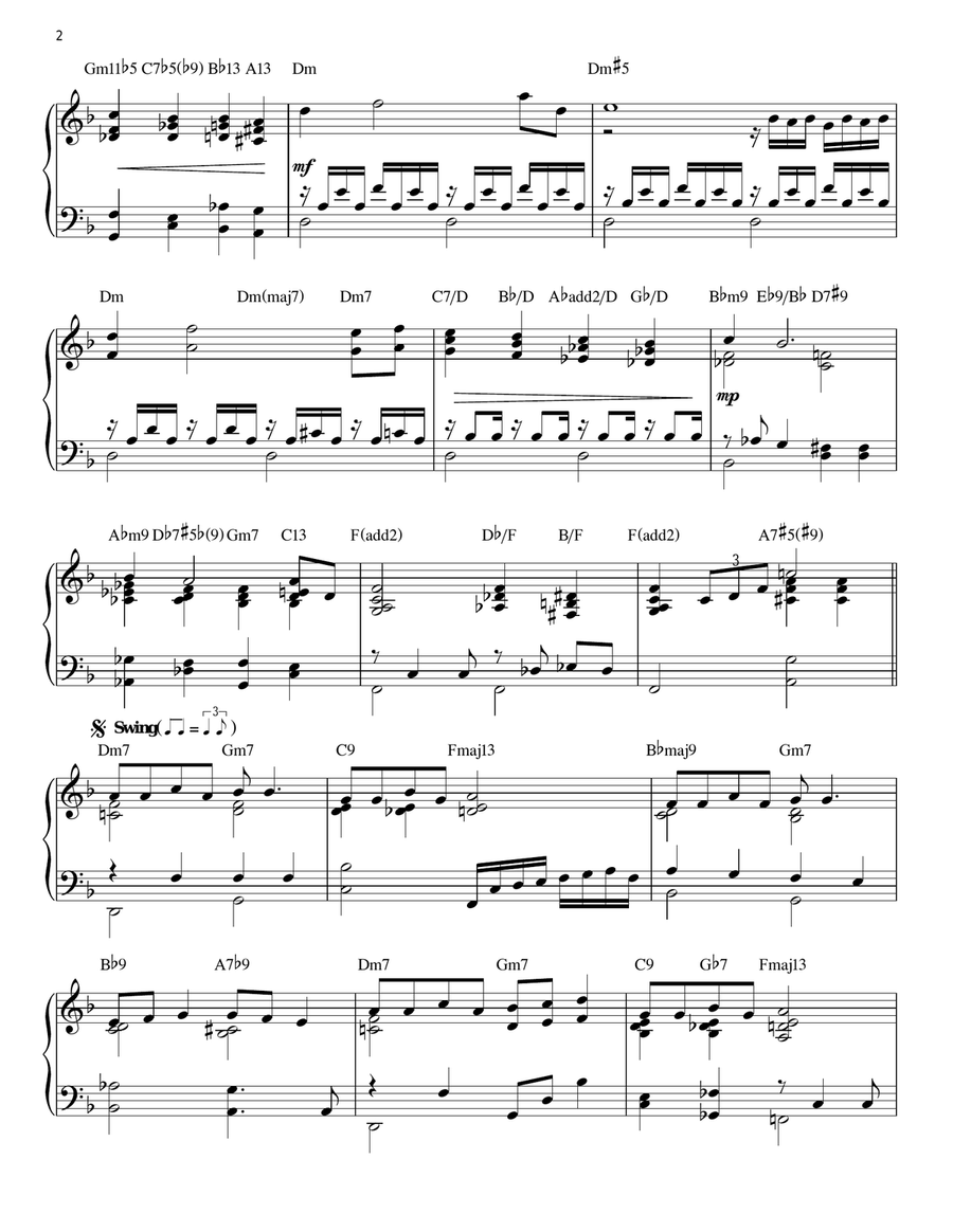 Don't Explain (arr. Brent Edstrom) Piano Solo scores gallery preview page 2