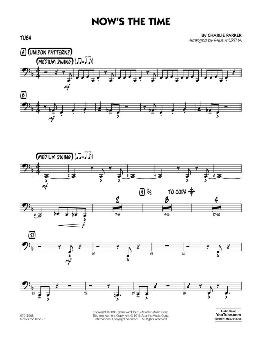 Now's the Time - Tuba Tuba scores gallery preview page 1