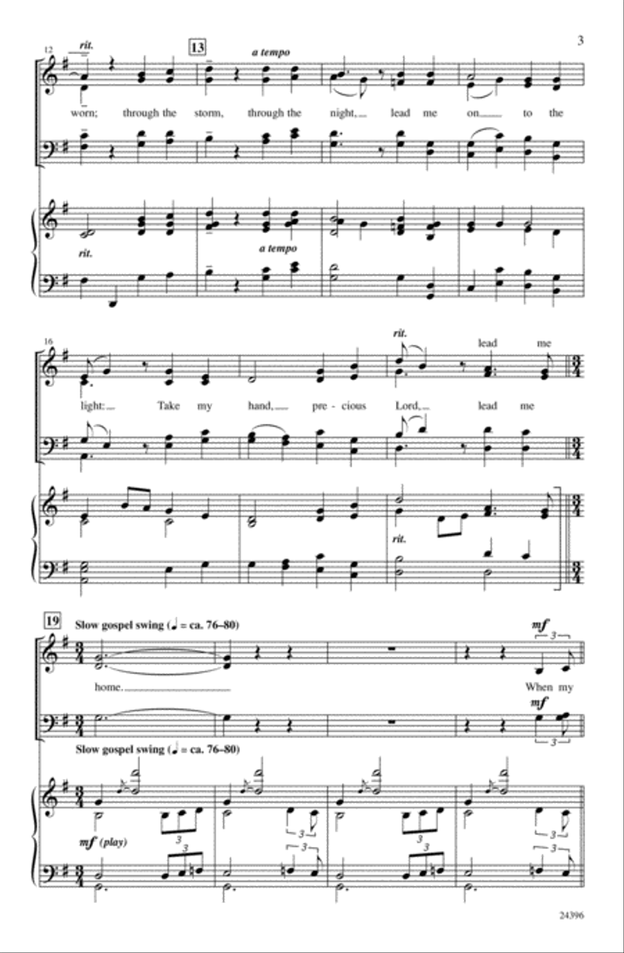 Precious Lord, Take My Hand Choir scores gallery preview page 2