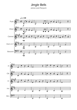 Jingle Bells - Woodwind Quintet