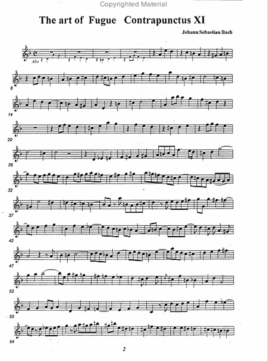 The Art of Fugue - Contrapunctus 11 4-Part scores gallery preview page 2