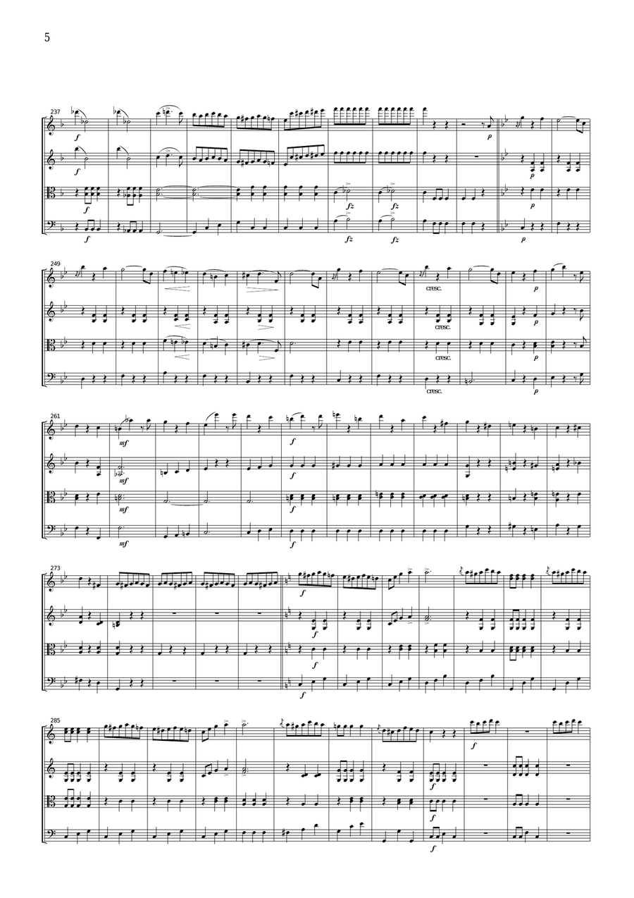 J.Strauss Du und Du Waltz from Die Fledermaus, for string quartet, CS108 String Quartet scores gallery preview page 5