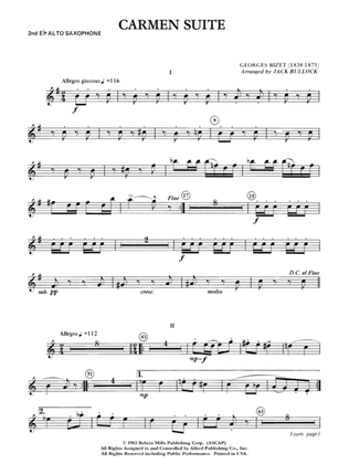 Carmen Suite: 2nd E-flat Alto Saxophone