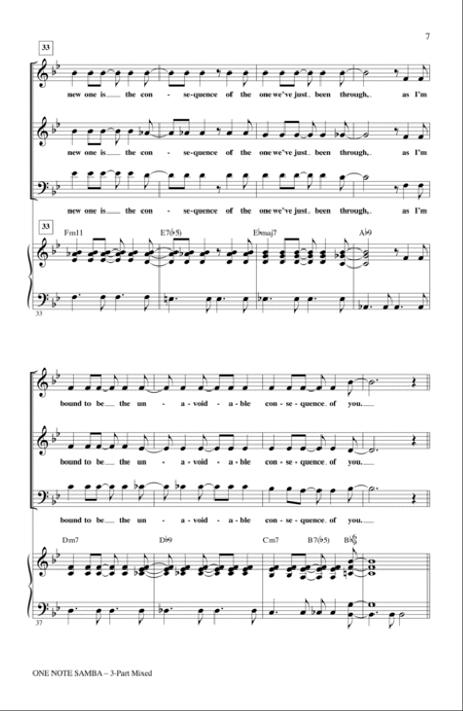 One Note Samba (Samba De Uma Nota So) 3-Part scores gallery preview page 5