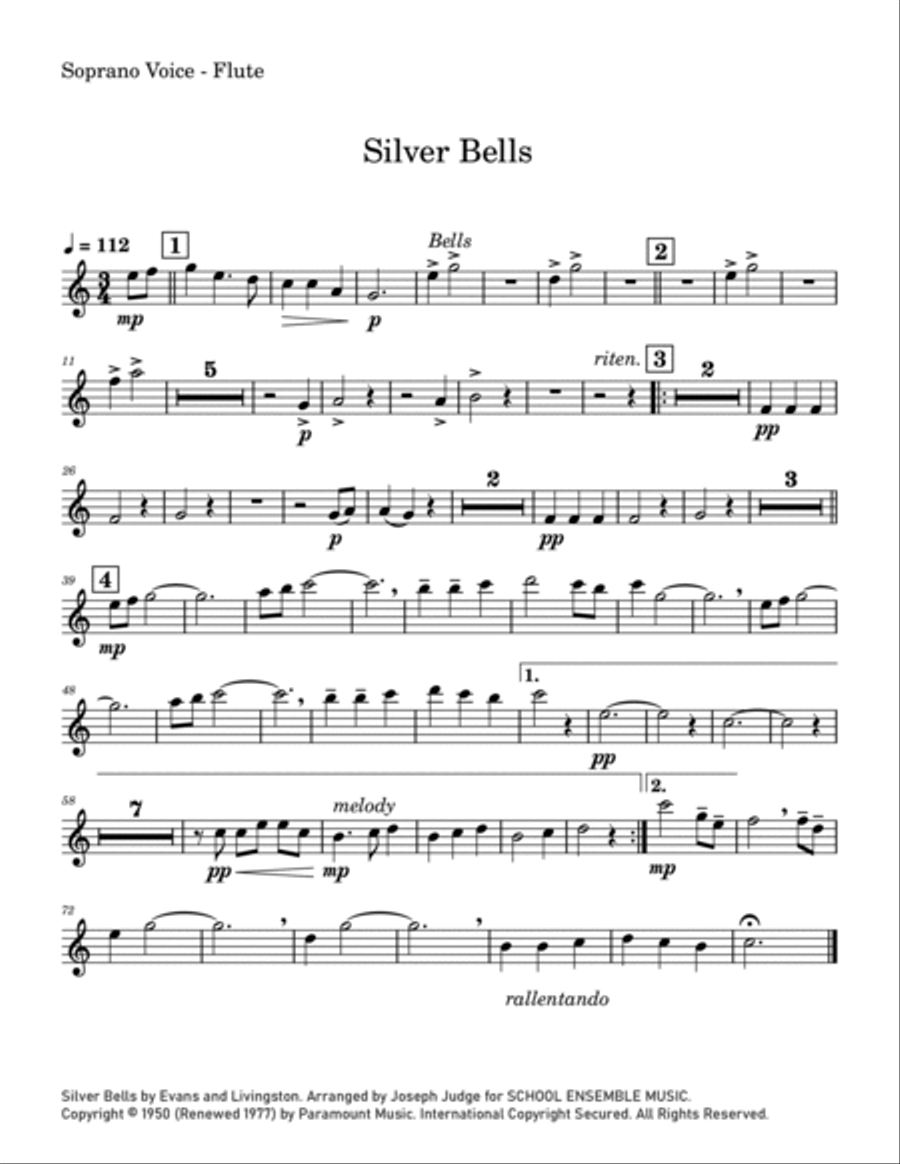 Silver Bells Woodwind Quartet scores gallery preview page 5