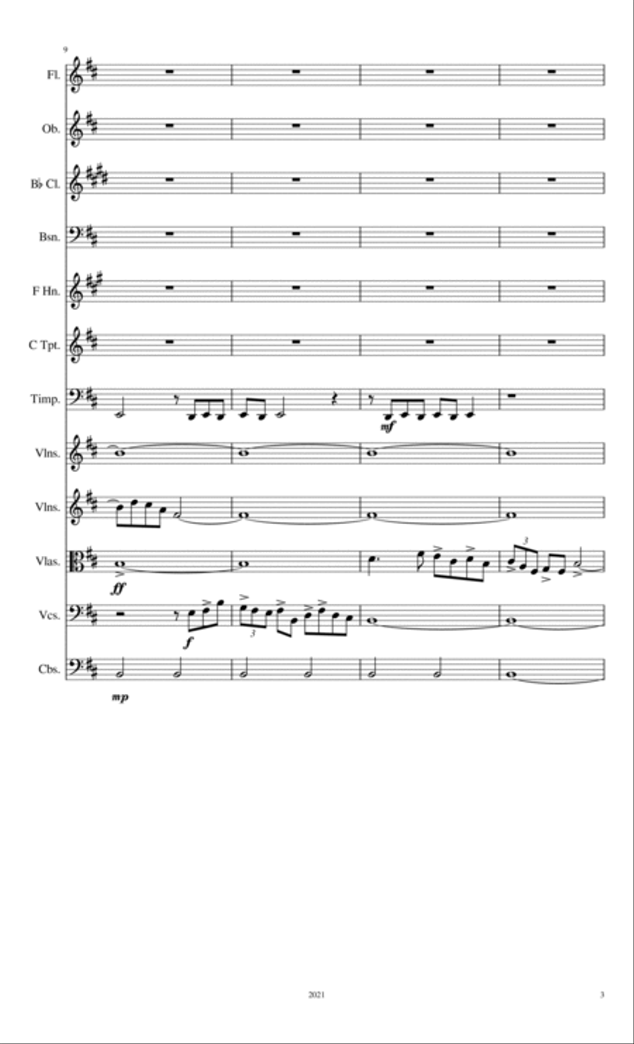 Symphonic Poem # 4 - Awakening Full Orchestra scores gallery preview page 4