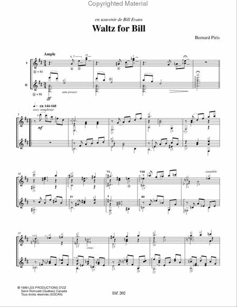 Waltz for Bill Classical Guitar scores gallery preview page 2