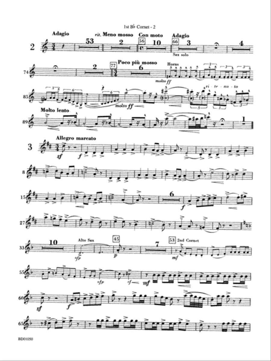 Trittico: 1st B-flat Cornet Concert Band scores gallery preview page 2