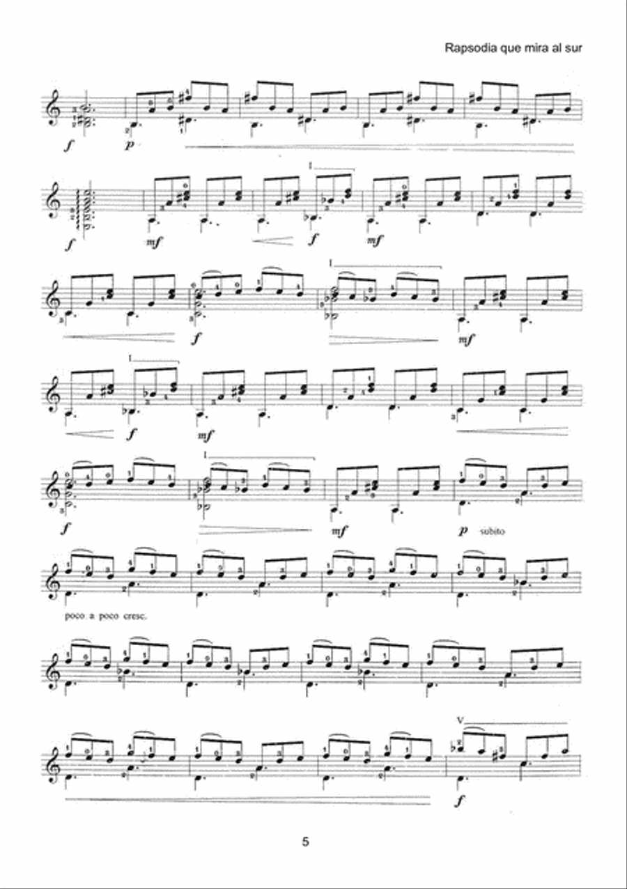 Rapsodia Que Mira al Sur for Guitar Guitar Solo scores gallery preview page 4