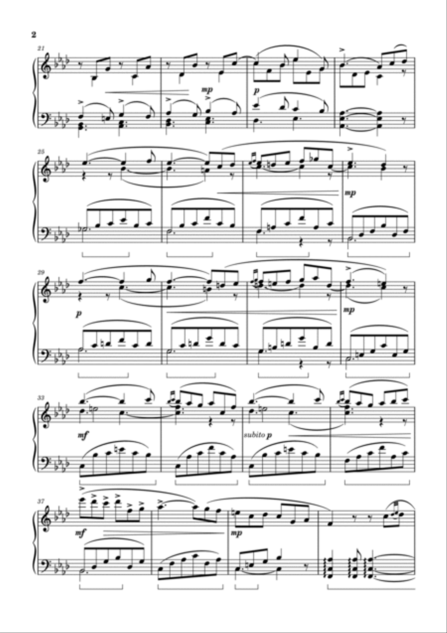 Glinka - La séparation – Nocturne in F Minor - For Piano Solo Original Piano Solo scores gallery preview page 2