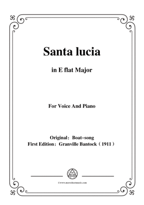Book cover for Bantock-Folksong,Santa lucia(Barcarolle),in E flat Major,for Voice and Piano